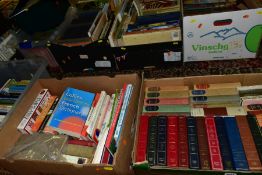 BOOKS, eight boxes containing approximate two hundred and fifty titles to include Encyclopaedic