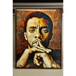 RACHEL THOMPSON (CANADA CONTEMPORARY) 'CHADWICK BOSEMAN', a portrait of The Black Panther actor in a