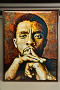 RACHEL THOMPSON (CANADA CONTEMPORARY) 'CHADWICK BOSEMAN', a portrait of The Black Panther actor in a