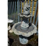 A COMPOSITE TWO TIER WATER FEATURE, signed Henri Studio, 1992, made up of five sections, with