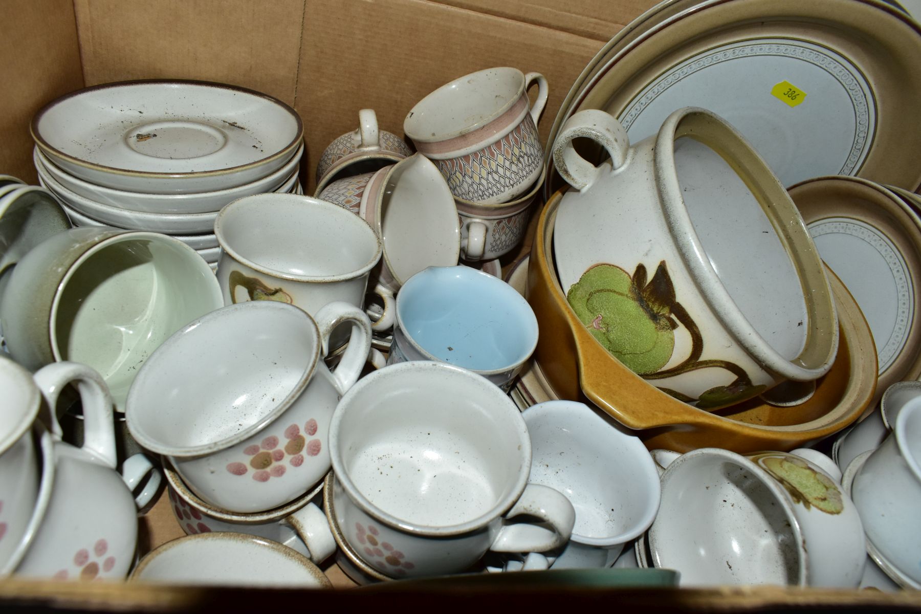 TWO BOXES OF DENBY POTTERY DINNER AND TEAWARES, assorted quantities and patterns, including - Image 4 of 5