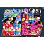 TWO BOXES OF PET BLANKETS AND TOYS, for cats and dogs, blanket sizes 55cm x 80cm, in various