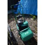 SUFFOLK PUNCH 14S PETROL 14INCH CYLINDER LAWNMOWER, with scarifier attachment and grass box