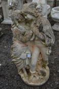 A COMPOSITE GARDEN FIGURE OF ROMEO AND JULIET, height 75cm