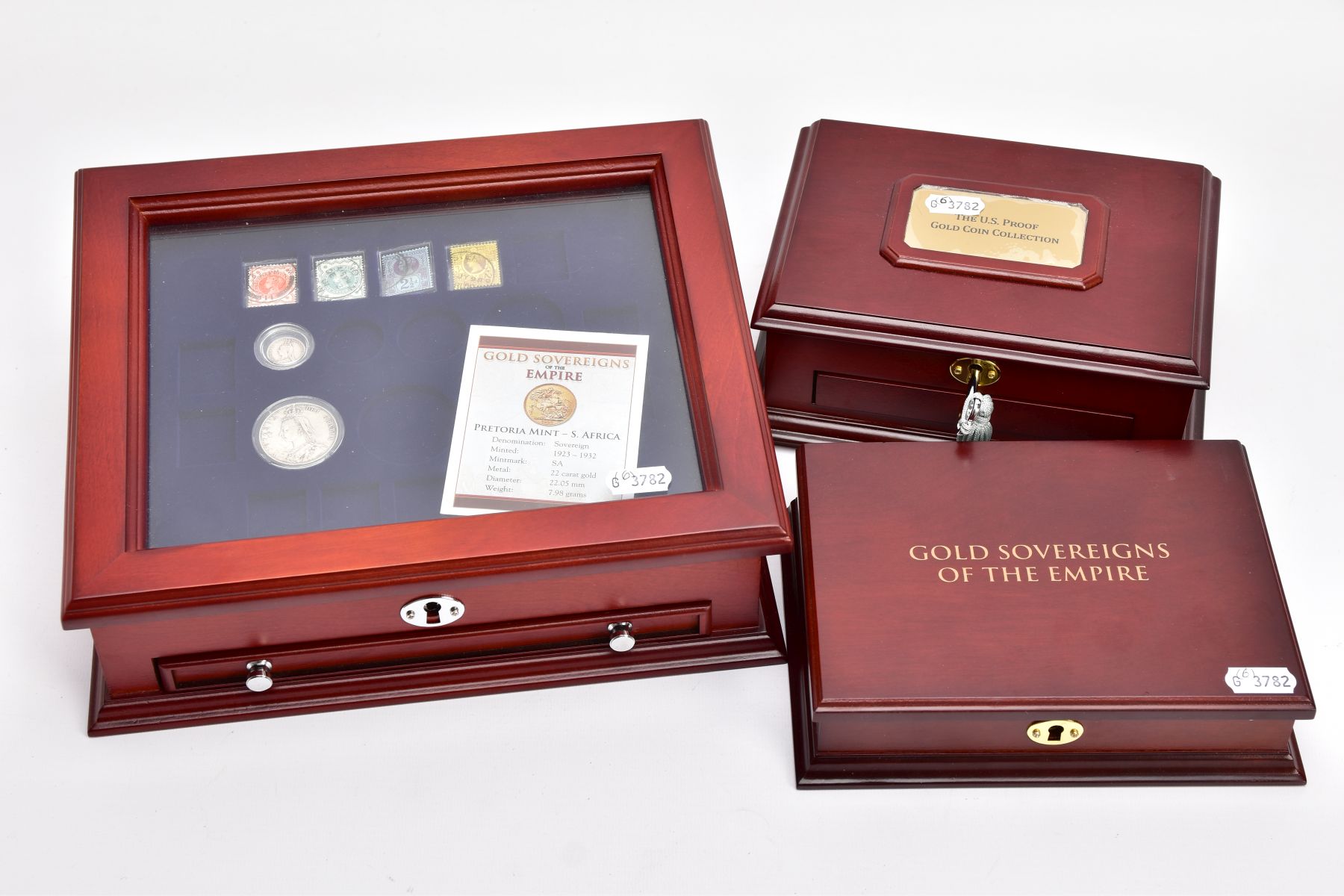 THREE EXECUTIVE COIN CASES to include a seven sovereign case of sovereigns of the Empire, a ten US - Image 7 of 7