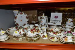 ROYAL ALBERT OLD COUNTRY ROSES PART DINNER SERVICE, comprising twelve dinner plates (six are