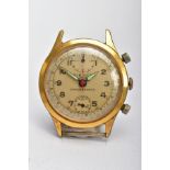 A GENTS 'PIERCE' CHRONOGRAPH WRISTWATCH, round gold tone dial, signed 'Pierce, seventeen jewels,