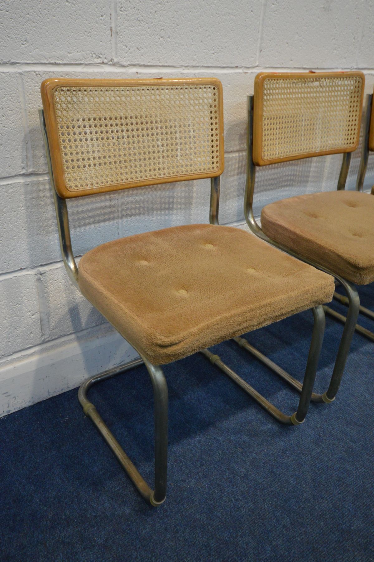 AFTER MARCEL BREUER, A SET OF FOUR MODEL CESCA TUBULAR CHAIRS, with bergère and beech back and - Image 2 of 4