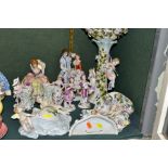 A GROUP OF LATE 19TH CENTURY AND EARLY TO MID 20TH CENTURY CONTINENTAL PORCELAIN, including a