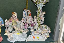 A GROUP OF LATE 19TH CENTURY AND EARLY TO MID 20TH CENTURY CONTINENTAL PORCELAIN, including a