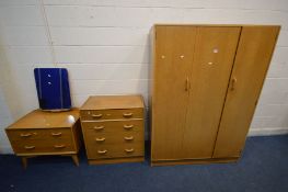 A G PLAN BRANDON OAK THREE PIECE BEDROOM SUITE comprising a dressing chest Width 76cm x Depth 46cm x