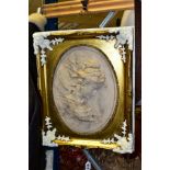 AFTER LOUIS BOTTEE (1852-1940), a marble plaque of high relief form and oval in shape depicting a