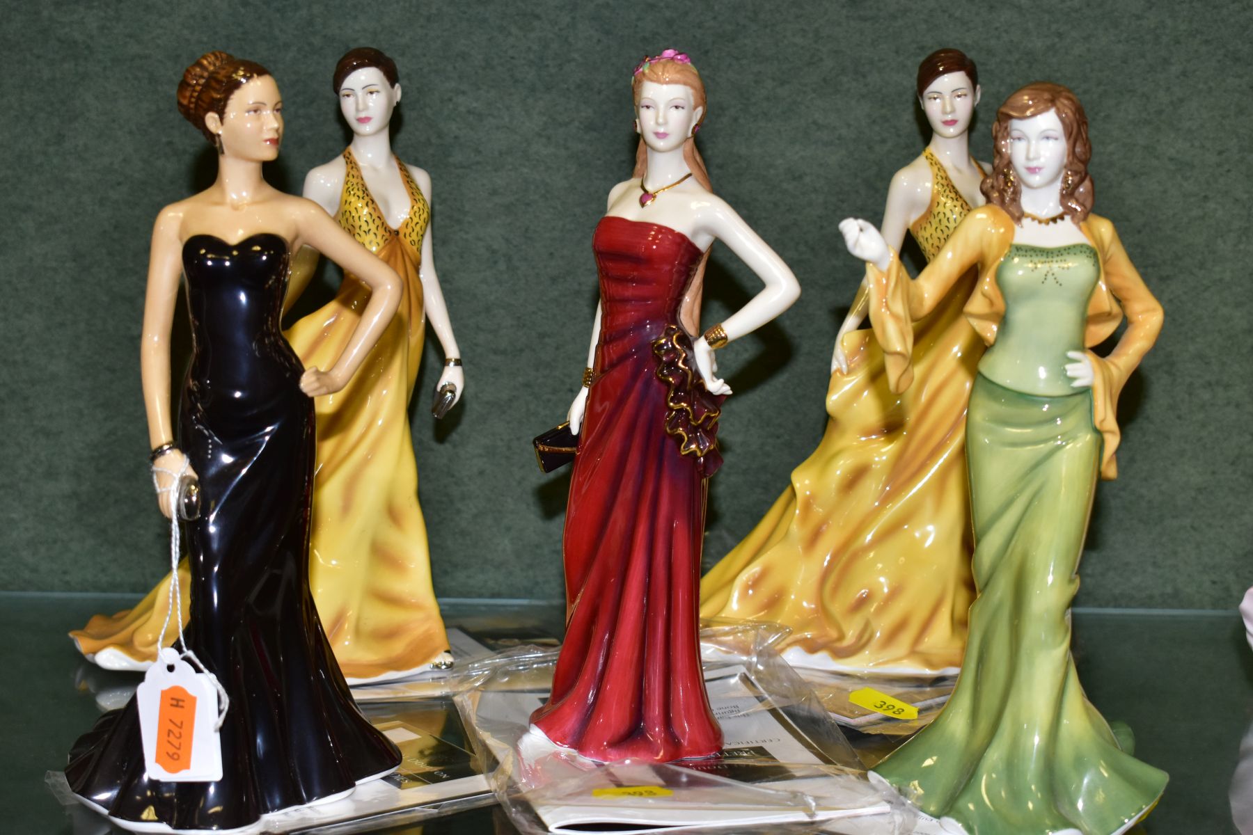 FIVE ROYAL DOULTON PRETTY LADIES FIGURES, comprising Jasmine HN5015, Sophie HN4856, Abigail HN4858