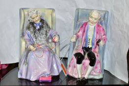 TWO ROYAL DOULTON FIGURES, 'Darby' HN2024 and 'Joan' HN2023, heights 14cm (2) (Condition Report:- No