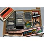 A QUANTITY OF ASSORTED MAGIC LANTERN SLIDES, various themes to include topographical, people,