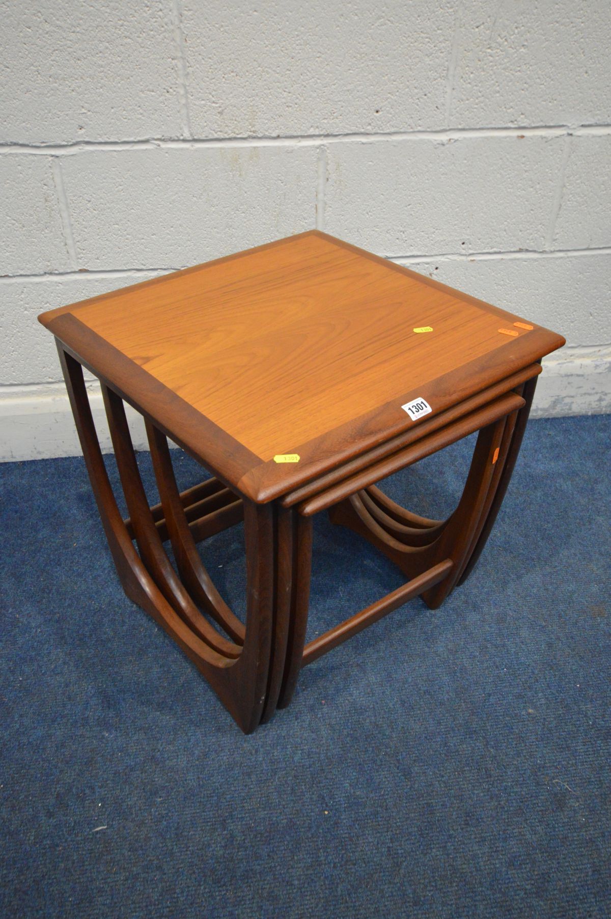 A G-PLAN FRESCO NEST OF THREE TABLES, largest table 50cm squared x height 51cm (good condition) - Image 2 of 2