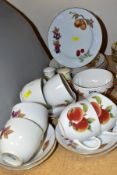 A SMALL QUANTITY OF ROYAL WORCESTER EVESHAM PATTERN TABLE WARES, comprising six cups and six