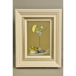 MARISA MALLOL (SPAIN 1942) 'MARTINI AND OLIVES I', a still life study of a drink in a martini