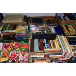 BOOKS, seven boxes of books containing over two hundred titles including twenty four Cookery Year