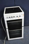 A FLAVEL MILANO E50 ELECTRIC COOKER with a glass hob, grill and oven 50cm wide (untested)