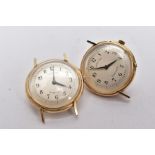 TWO 'HAMILTON' ELECTRIC' WATCH CASES, each with a round silver dial, signed 'Hamilton Electric',