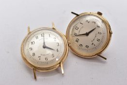 TWO 'HAMILTON' ELECTRIC' WATCH CASES, each with a round silver dial, signed 'Hamilton Electric',