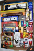 A QUANTITY OF ASSORTED BOXED AND UNBOXED DIECAST VEHICLES, to include Corgi Toys Mounted Police set,