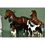 FOUR BESWICK HORSES, comprising Welsh Cob (rearing) 2nd version, No1014, brown, 'Burnham Beauty'