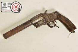 A 27MM HEBEL GERMAN WWI FLARE/SIGNAL PISTOL, in correct working order, the metal work has lost all