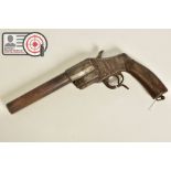 A 27MM HEBEL GERMAN WWI FLARE/SIGNAL PISTOL, in correct working order, the metal work has lost all