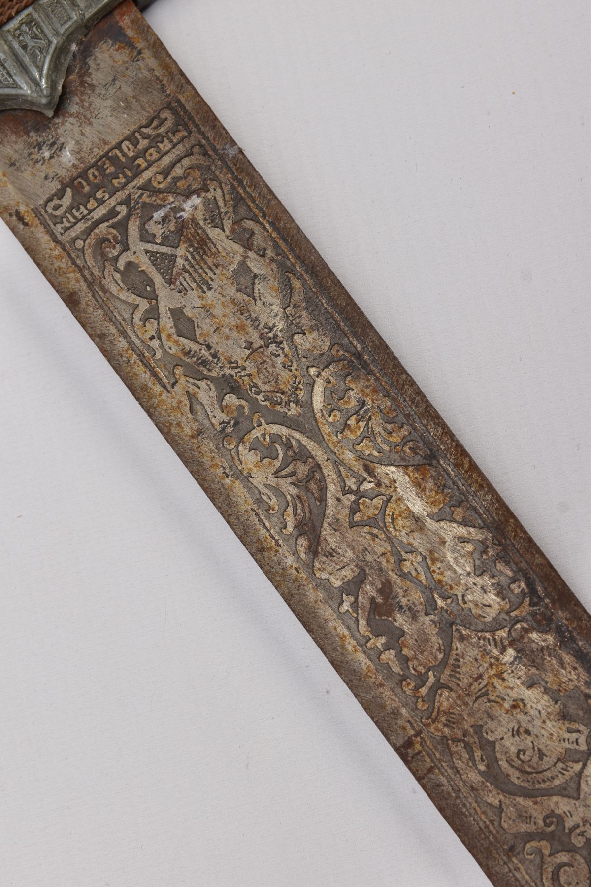 A LONG SWORD OF SPANISH ORIGIN, the blade is approximately 109cm in length and width 4.5cm at it's - Image 3 of 15