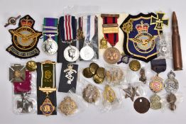 A BOX CONTAINING VARIOUS COPIES OF MILITARY RELATED MEDALS to include Military Medal Geo VI, GSM 2