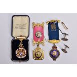 A BOXED ROYAL MASONIC INSTITUTION FOR GIRLS 1934 MEDALLION, silver gilt, nicely enamelled, RAOB