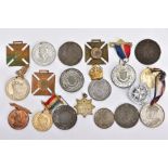 A BAG CONTAINING NINETEEN MISCELLANEOUS MEDALS, CORONATION CORPORATION, ETC