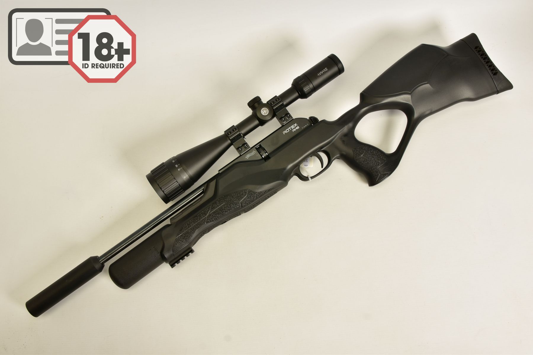 A .177'' WALTHER ROTEX RM8 VARMINT ULTRA COMPACT PCP AIR RIFLE, serial number R0017151, fitted