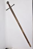 A LONG SWORD OF SPANISH ORIGIN, the blade is approximately 109cm in length and width 4.5cm at it's
