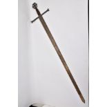 A LONG SWORD OF SPANISH ORIGIN, the blade is approximately 109cm in length and width 4.5cm at it's