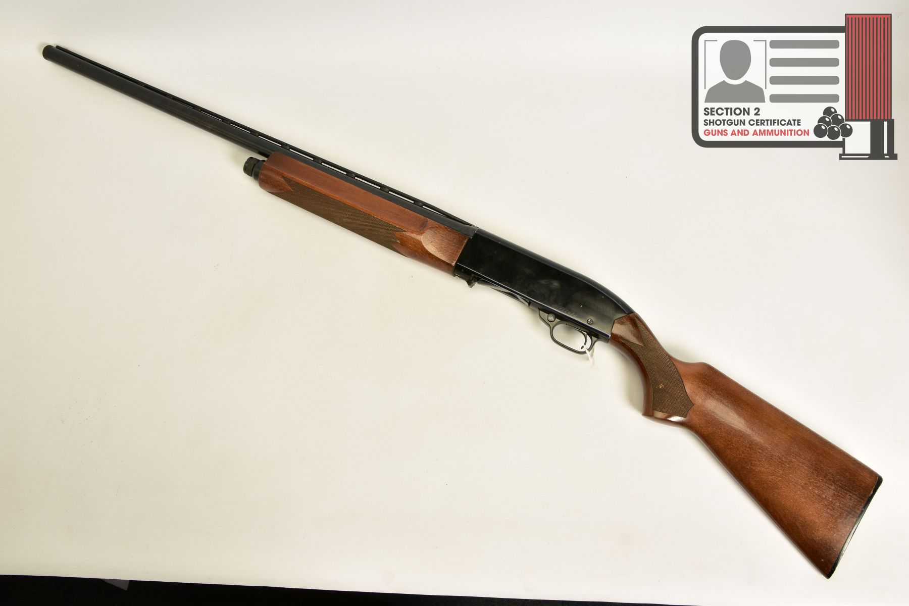A 12 BORE 2¾'' CHAMBERED WINCHESTER RANGER MODEL 140 SINGLE BARREL SEMI AUTOMATIC, fitted with a