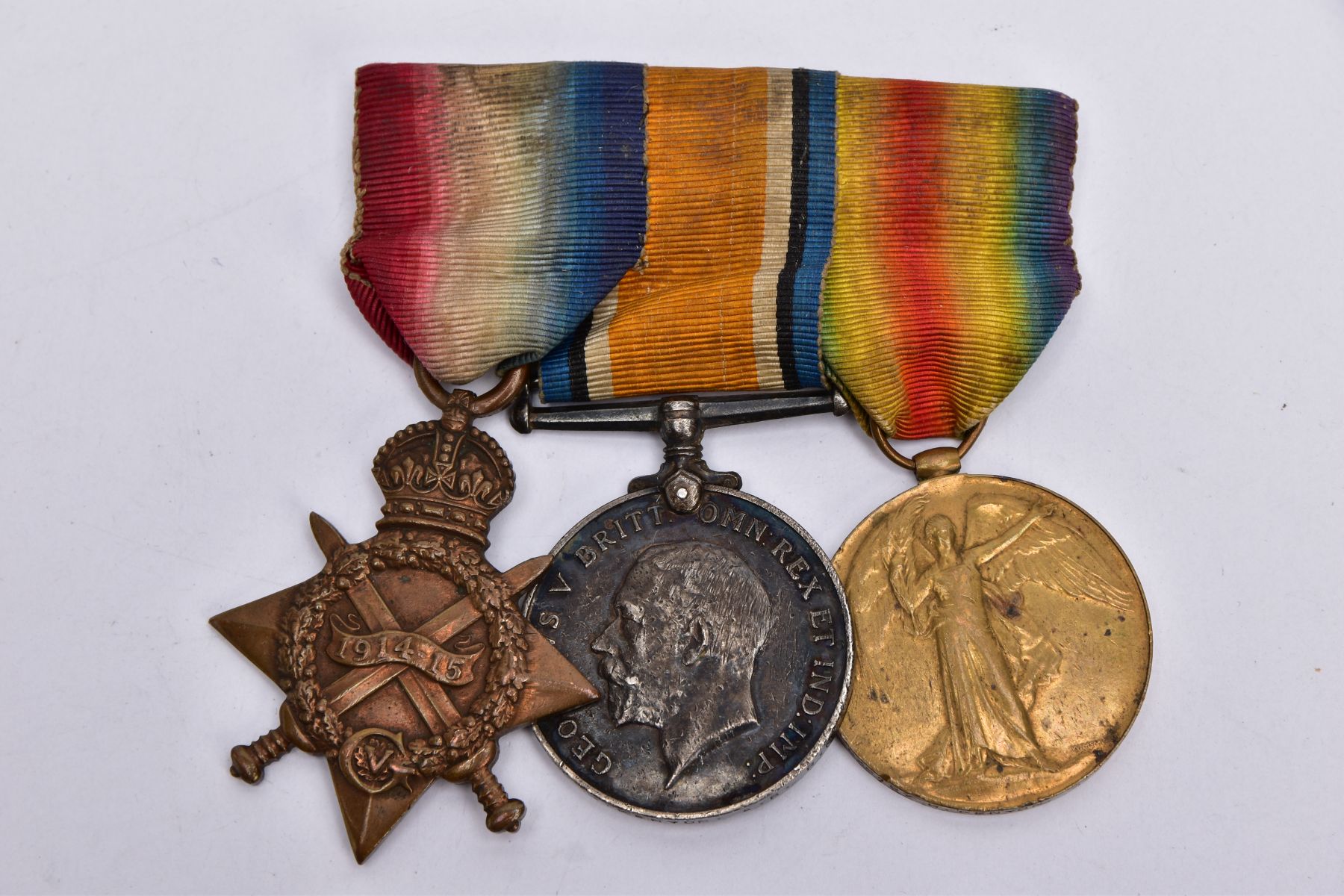 A BAR MOUNTED WWI 1914-15 STAR TRIO OF MEDALS NAMED TO 236127 H.KENYON, Royal Navy, together with - Image 2 of 4