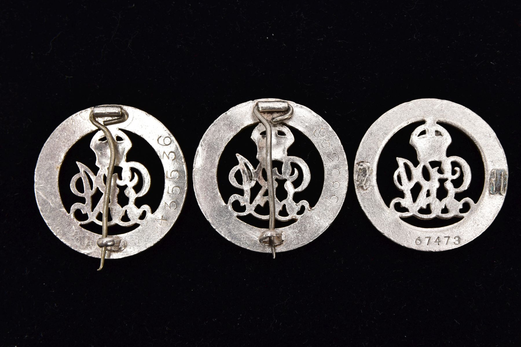 THREE 'FOR KING & EMPIRE SERVICES' RENDERED BADGES IN BRIGHT SILVER COLOUR, all three are - Image 3 of 3