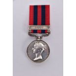 INDIA GENERAL SERVICE MEDAL 1854, Bar Pegu, named on rim John Haniin 51st K.C.Lt Infantry