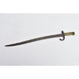 A FRENCH YATAGHAN RIFLE BAYONET for the 1870 model Chassepot Rifle, maker marks to the top of the