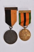 'IRISH WAR OF INDEPENDANCE MEDALS' both with wearing bar clasps, but believed to be later produced