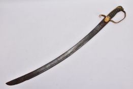 A CIRCA 1900? CURVED SWORD, overall blade length approximately 78cm, the blade is marked with the