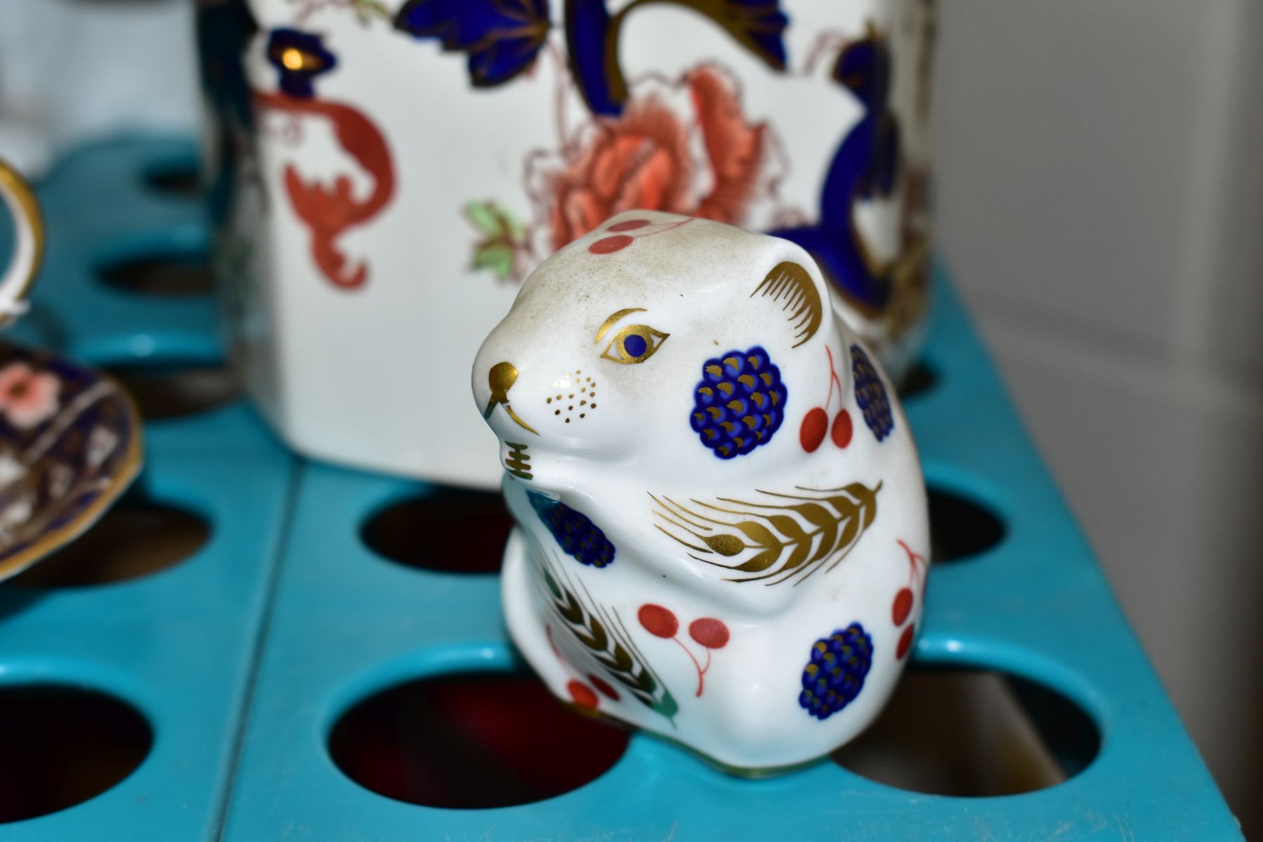 CERAMICS AND SILVER comprising a Royal Crown Derby Harvest Mouse (no stopper), teacup and saucer, - Image 2 of 10