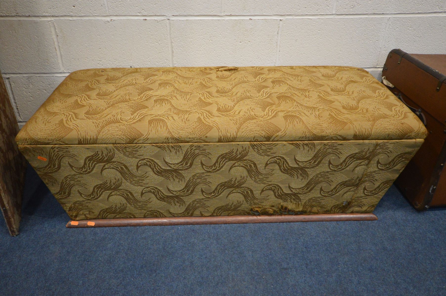 A 19TH CENTURY CELLARETTE STYLE BLANKET CHEST, width 124cm x depth 55cm x height 43cm (losses) along - Image 2 of 5