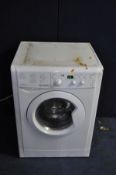 AN INDESIT IWDD7143 WASHING MACHINE ( crack to top corner of plastic front panel ) (PAT pass and