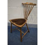 POTENTIALLY ADOLF LOOS (c1870-1933) ELM AND BEECH FAN BACK CHAIR