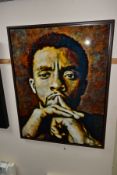 RACHEL THOMPSON (CANADA CONTEMPORARY) 'CHADWICK BOSEMAN', a portrait of The Black Panther actor in a