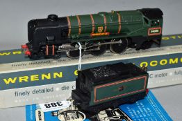 A BOXED WRENN RAILWAYS 00 GAUGE REBUILT BULLEID PACIFIC CLASS LOCOMOTIVE, 'Barnstaple' No 34005, B.R